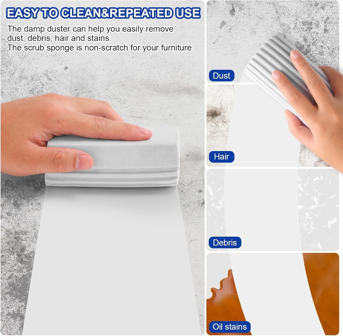 4-Pack Clean Sponge Brush, Cleaning Products,  Damp Magic Duster for Car Window Cleaning, Blinds, Glass, Baseboards, Vents, Railings, Mirrors, Window Track Grooves(Mult)