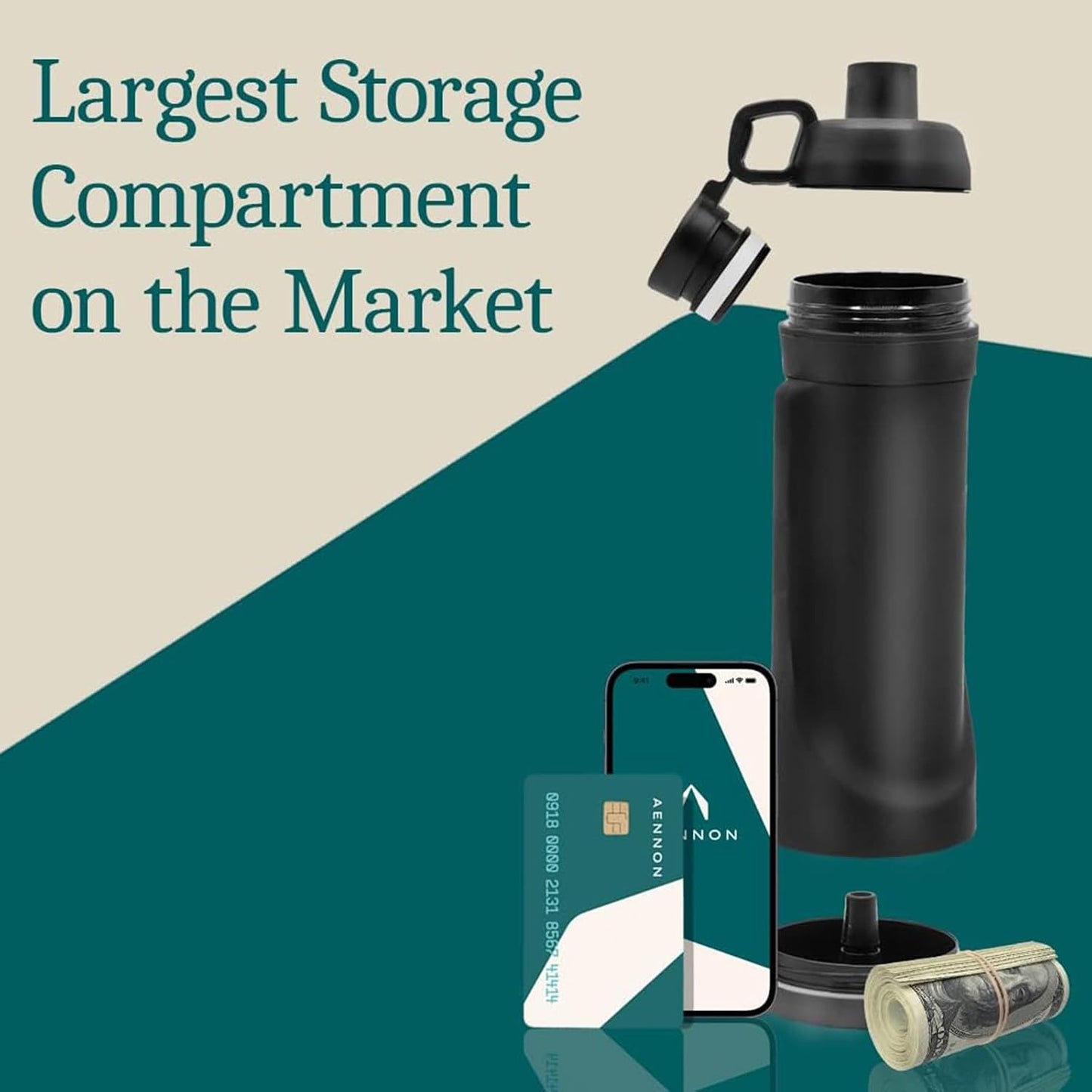 Plastic Water Cup Diversion Water Bottle Travel Home Hidden Spot Cash Card Key Bottom Compartment Storage Bottle