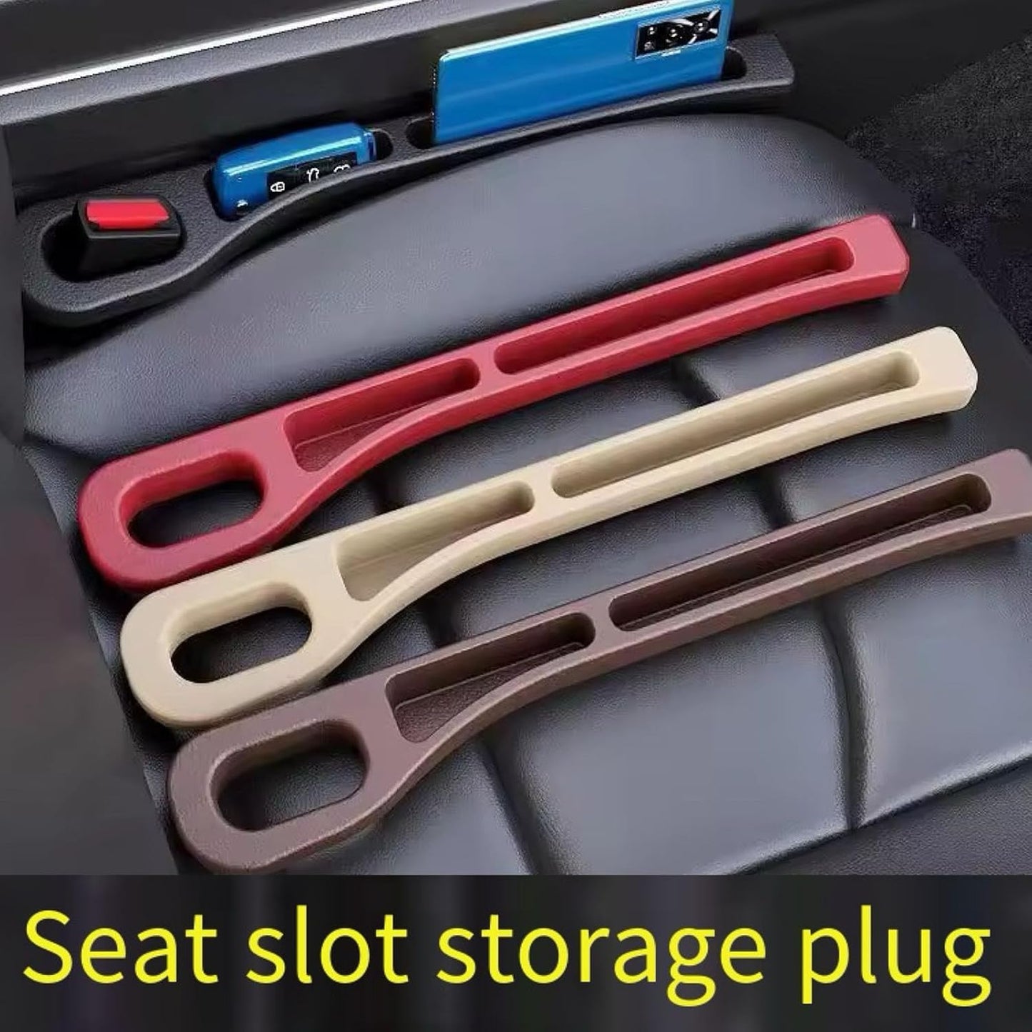 2PCS Nodrop Seat Guard,Car Seat Side Gap Filler, Place Your Phone, Cards, Wallet, Side Gap Fillers for All Cars Place Your Phone, Cards, Wallet (Beige B)