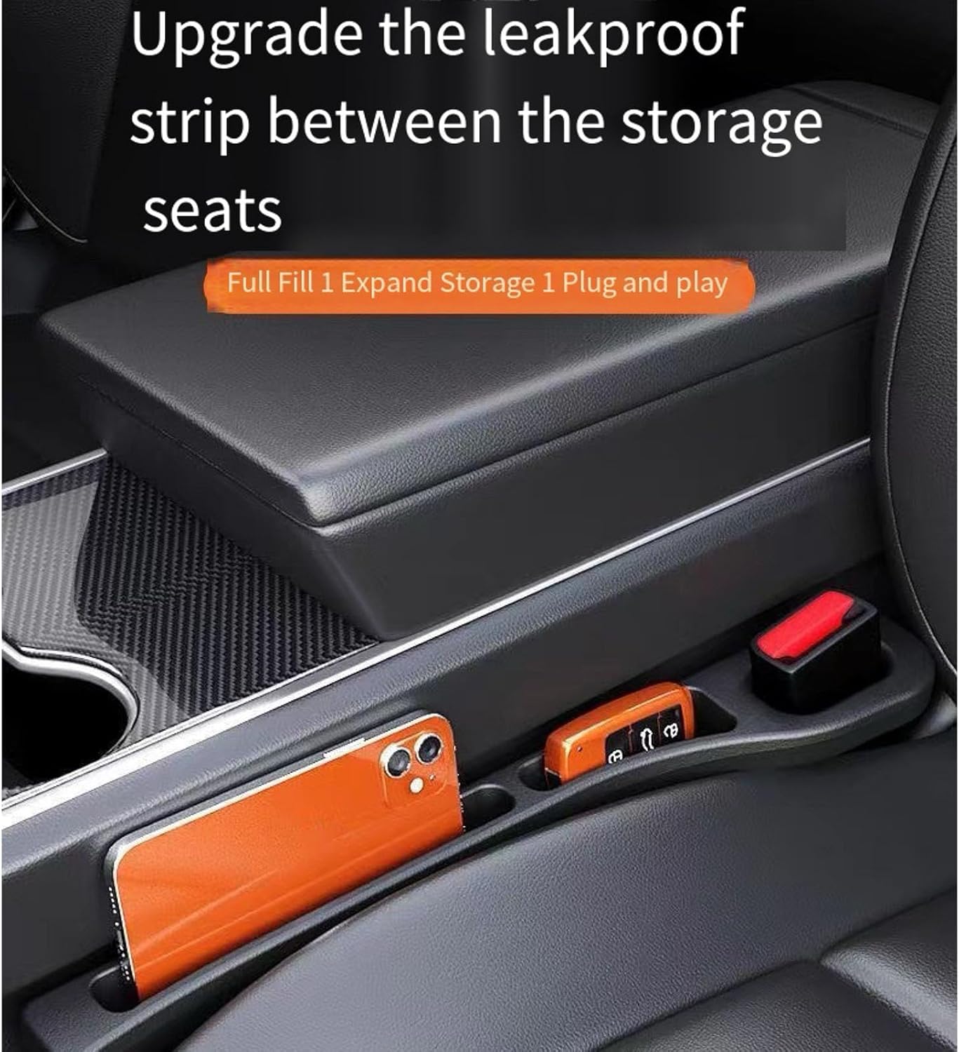 2PCS Nodrop Seat Guard,Car Seat Side Gap Filler, Place Your Phone, Cards, Wallet, Side Gap Fillers for All Cars Place Your Phone, Cards, Wallet (Beige B)