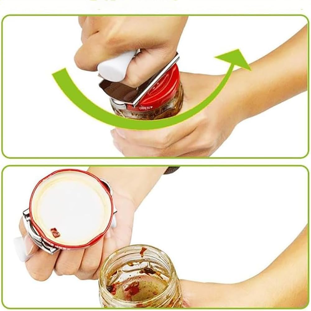 Effortless Arthritis Jar Opener, Easy Open Adjustable Grip Jar Opener, Jar Opener for Weak Hands, 2024 New Jar Opener Bottle Opener, for Seniors Easy Open Lid Opener (Green+White)