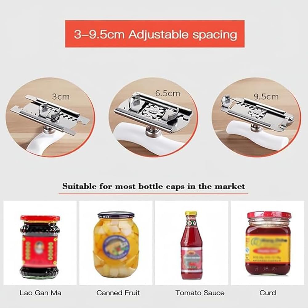 Effortless Arthritis Jar Opener, Easy Open Adjustable Grip Jar Opener, Jar Opener for Weak Hands, 2024 New Jar Opener Bottle Opener, for Seniors Easy Open Lid Opener (Green+White)