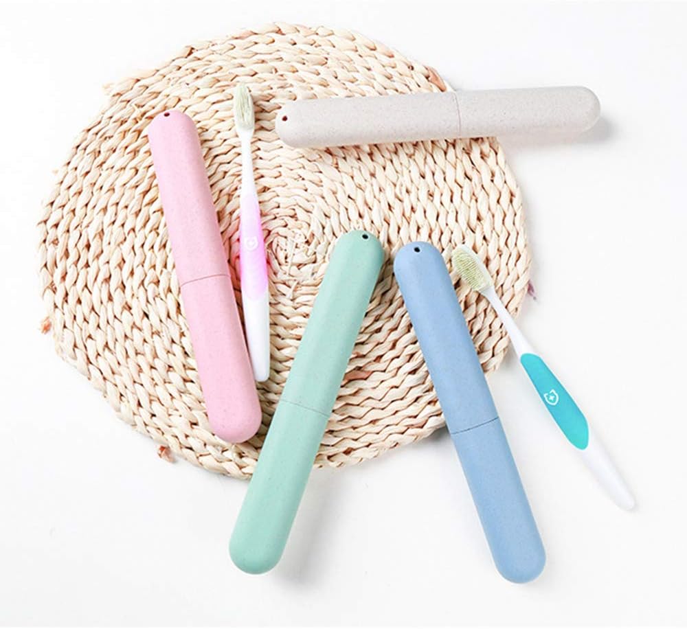 4 Pack Travel Toothbrush Case, Portable Breathable Toothbrush Holder for Travel/Camping/School/Home