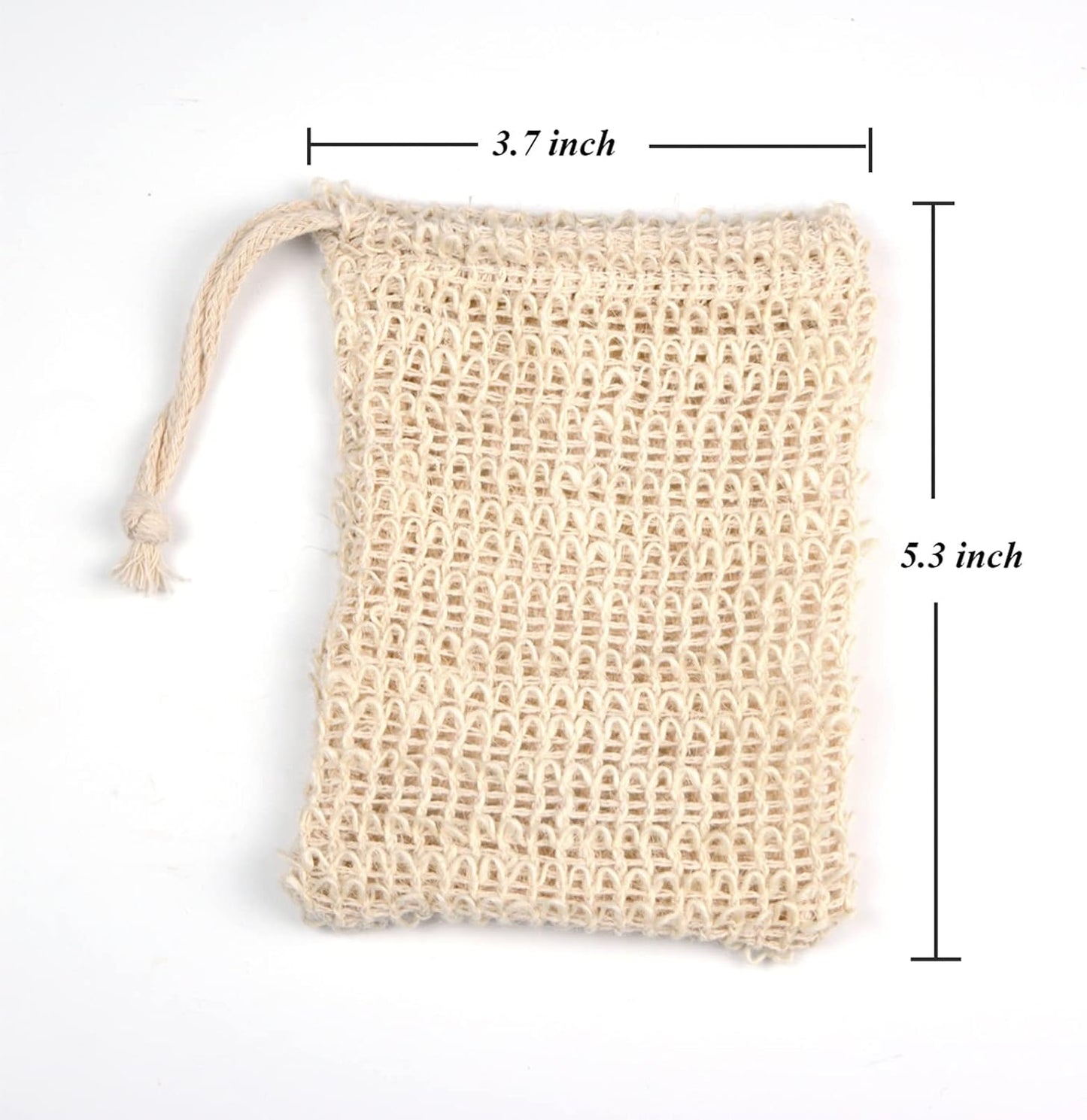 MIFASOO 5 Pack Natural Sisal Soap Saver Bag Zero Waste Mesh Bar Soap Loofah Holder Pouch for Shower