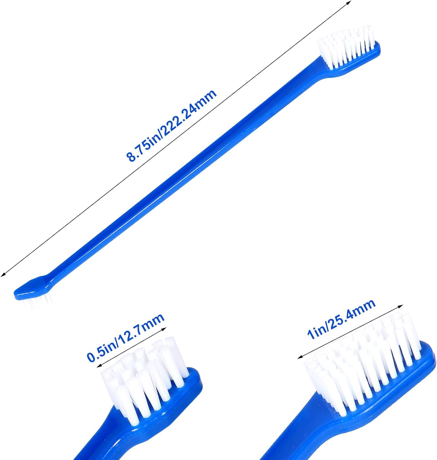 Dog Toothbrush Set of 8 - Dual Headed, Dental Hygiene Convenient Soft Toothbrush to Clean pet Teeth, Dog Tooth Brushes for Small to Large Dogs, Cats, and Most Pets, Teeth Brush in Bulk