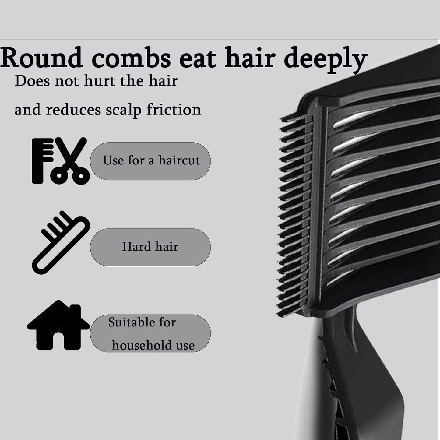 2pcs Blend Friend Curved Positioning Fade Comb, Professional Heat Resistant Cutting Comb for Men Salon Hairdresser Clipper Cuts Tools (Black and Grey)