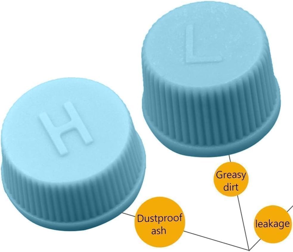 2Pcs Replacement Valve Caps for Car Air Conditioning, Leakproof R134a AC System Charging Port Caps Dust Cover, High and Low Pressure Valve Cap for Vehicle AC, Car Accessories