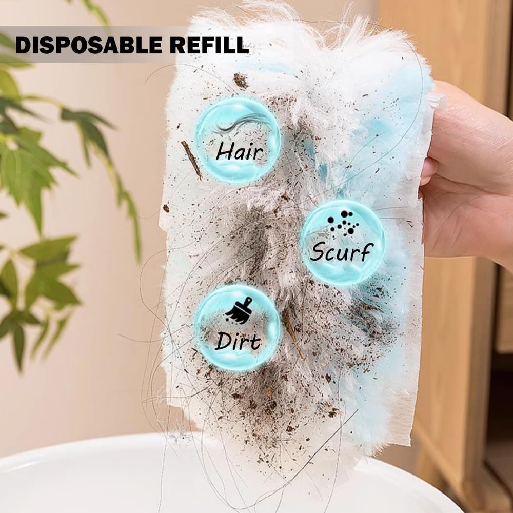 40 Pack Disposable Duster Refills Kit Compatible with Swiffer Dusters 180 Degree Extendable Handle Dusters for Cleaning Home, Office, Blinds, Ceiling (Rodless)