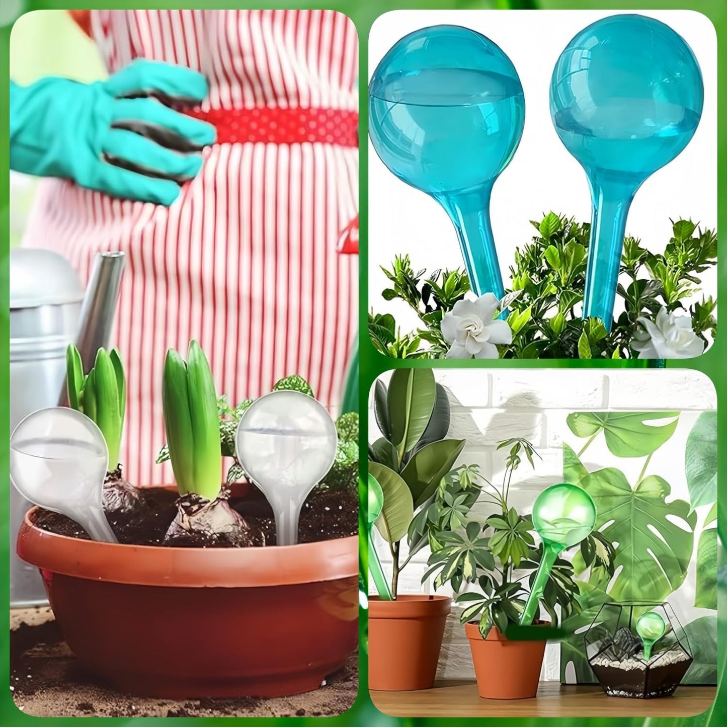 12 Pcs Plant Watering Globes, Automatic Watering Bulbs, Plastic Garden Watering Globes Device, Water Device Drip for Plant, Self-Watering System for Indoor Outdoor Garden (Lake Blue)
