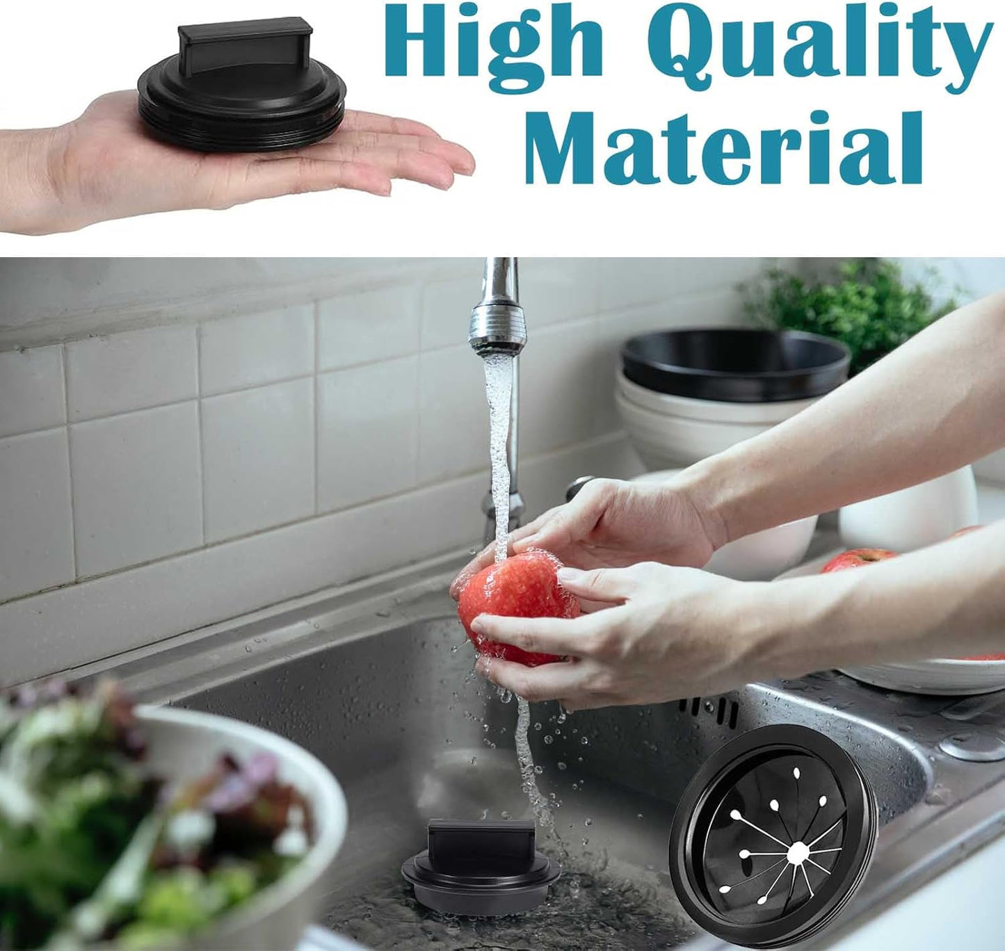2 PCS/Set Garbage Disposal Splash Guards and Garbage Disposal Plug,Sink Baffle Drain Plugs Universal Rubber Garbage Disposal Splash Guard and Disposal Cover for Waste King in-Sink-Erator