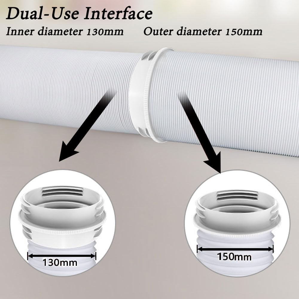 Air Conditioner Exhaust Hose Connector, Portable Air Conditioning Exhaust Hose Adapter, Pipe Reducer Connector Universal for 5.1" and 5.9" Hose