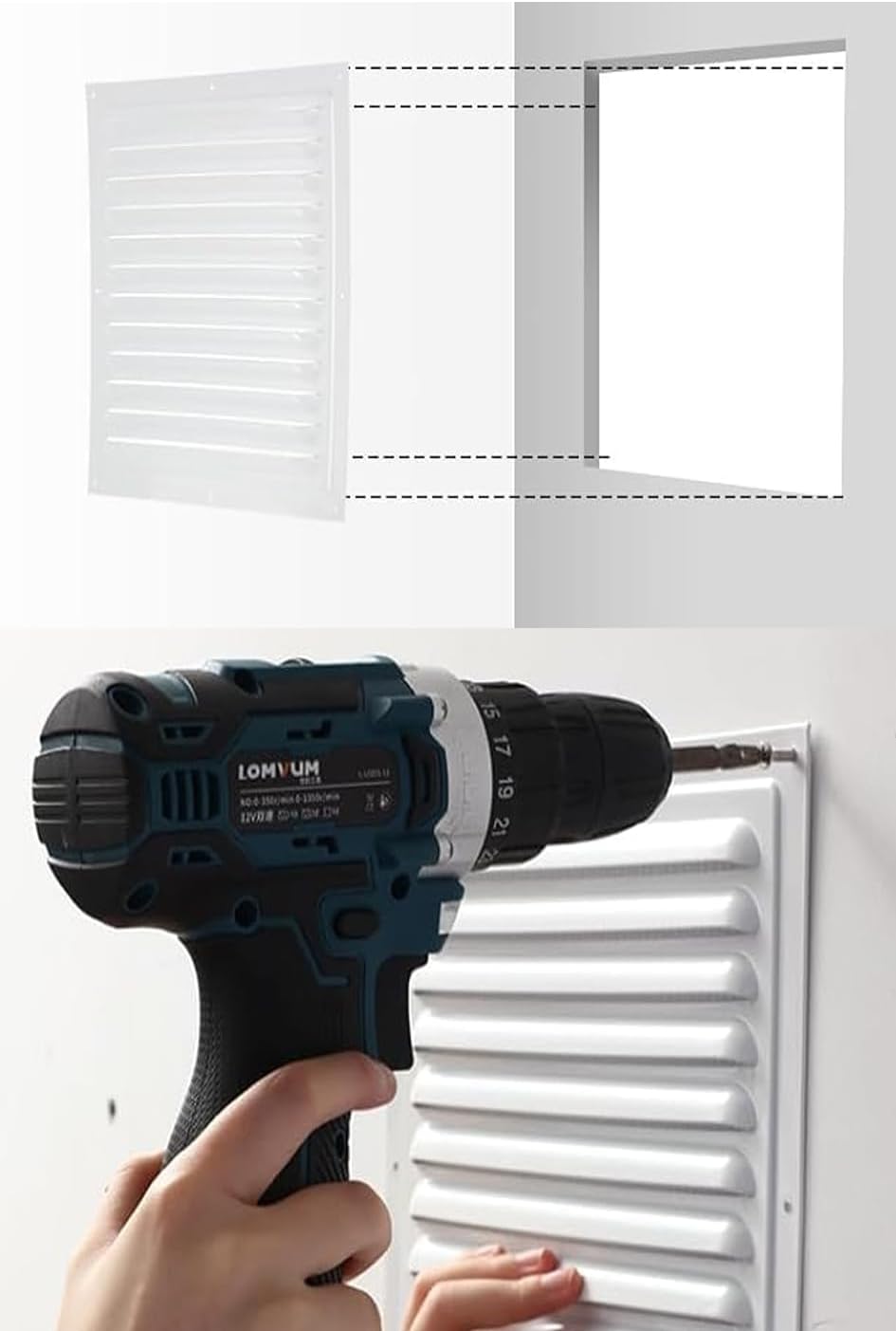 2pcs Attic Vent Soffit Vent Aluminum Wall Vent Metal Shed Vent Square Vent Louver Vent Grille with Built-in Insect Screen for Exterior Door House Attic Garage Ceiling (White 8" x 8"-2 Pack)
