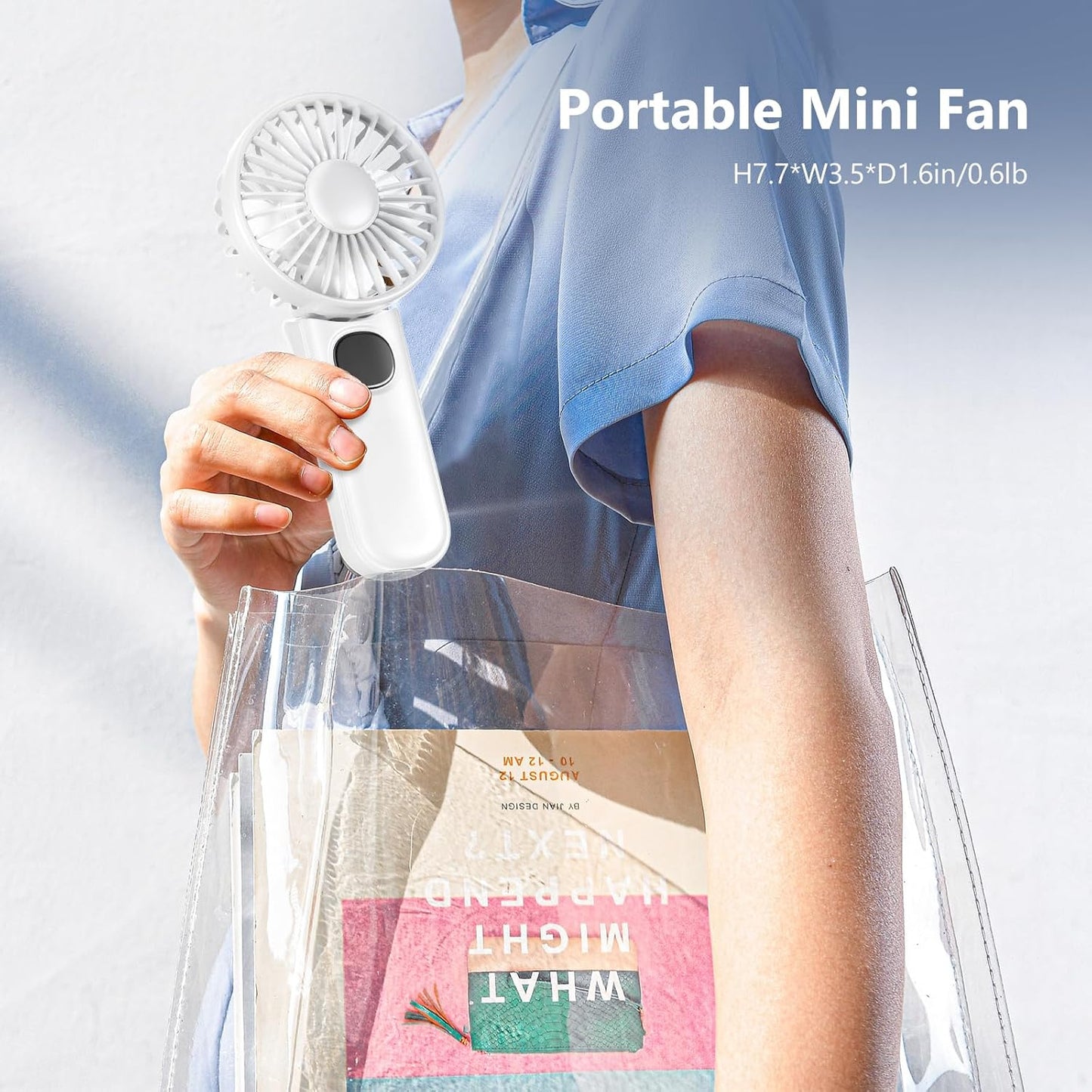 [Mini Portable Handheld Fan 2 Pack] 5 Adjustable Speeds Personal Fan with Lanyard,180° Foldable Small Hand Fans for Makeup, Home, Office, Travel and Outdoor Activities