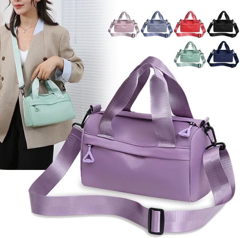 Mini Gym Bag for Women & Men Adjustable Small Duffle Bag with Detachable Strap, Waterproof Gym Tote with Wet Compartment, Portable Fitness Shoulder Bag for Sports & Travel (Black)