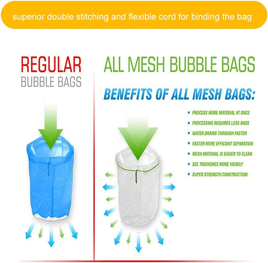 5pcs 5 Gallon Filter Bag Bubble Bag Herbal Ice Essence Extractor Kit Set Micron Drawstring Extraction Bags