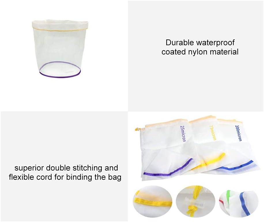 5pcs 5 Gallon Filter Bag Bubble Bag Herbal Ice Essence Extractor Kit Set Micron Drawstring Extraction Bags