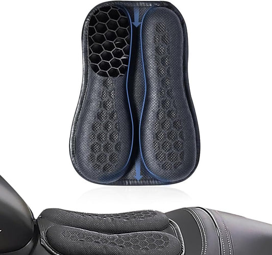Motorcycle Seat Cushion,Pressure Relief Motorcycle Seat Pad,High Elasticity Gel 3D Honeycomb Structure for Motorbike Long Rides