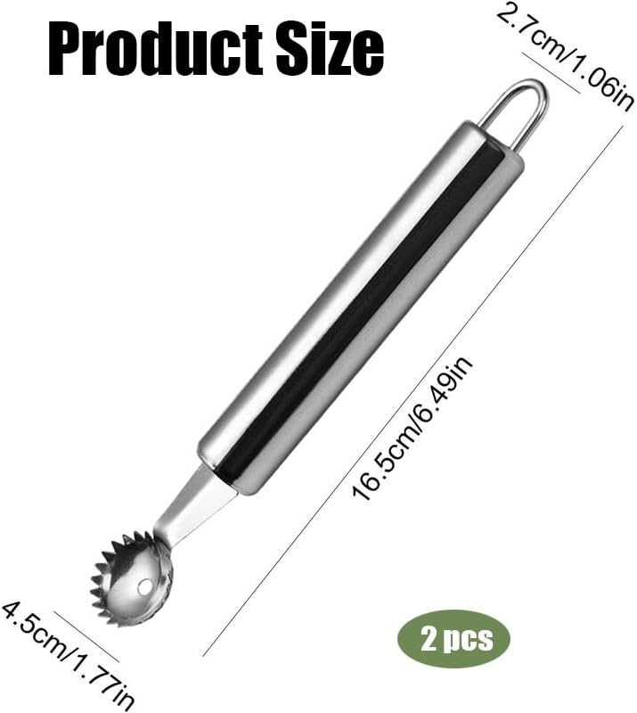 2 Pcs Stainless Steel Strawberry Huller and Tomato Stem Corer Tool, Tomato Stem Corer Tool,Stainless Steel Strawberry Huller Corer Vegetable and Corer Practical Kitchen Tool Fruit (2)