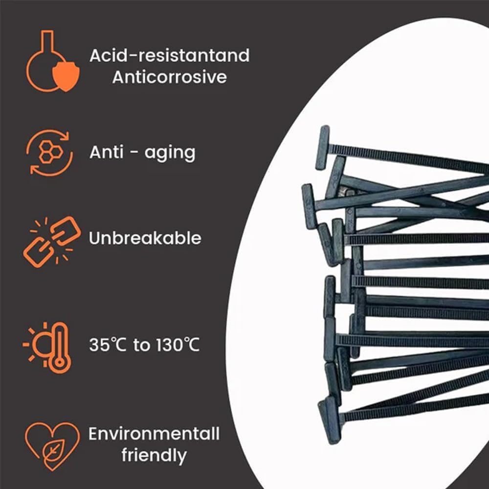 100PCS Nylon Universal Cable Tie Buckle – Heavy Duty Self-Locking Zip Ties Holder with Pin & Button Design, Plastic Cable Ties Tool Fasteners Car Body, UV Resistant Zipties