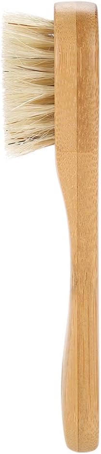 Face Brush, Wooden Handle Manual Face Dry Brush, Bristles Exfoliating Face Brushes for Dry Brushing and Scrubbing Suitable for Men and Women