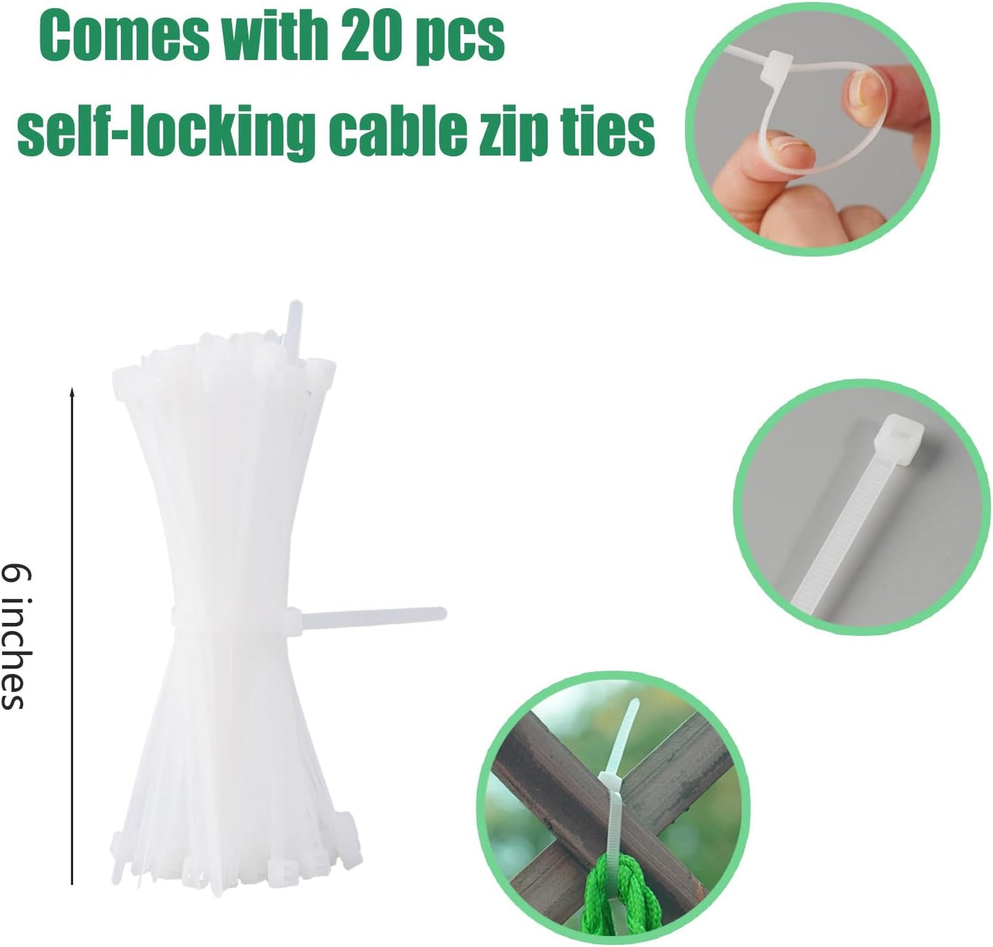 10Pack Melon Hammock Watermelon Nets with 20 Cable Zip Ties, Heavy Duty Watermelon Honeydew Net for Garden Trellis Vertical Garden Growing