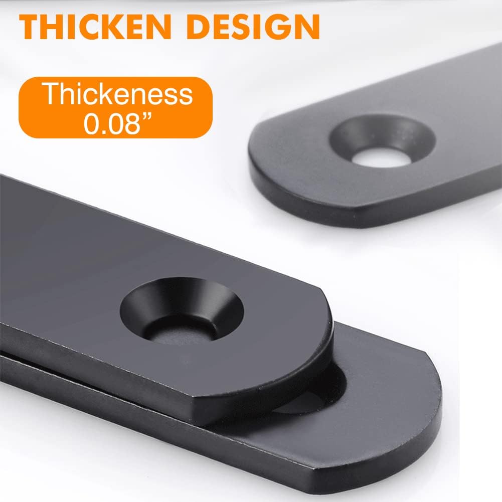 20PCS Small L Brackets, Black Iron Corner Mount Brackets with 40 Screws, Rust Resistant, Easy to Install, Multi-Purpose