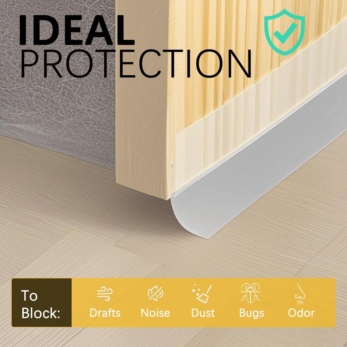 35MM Weather Stripping Door Seal, Silicone Glass Shower Door Seal Strip, Sealing Sticker Sealing Tape for Door Draft Stopper Adhesive for Doors Windows and Shower Glass Gaps, Transparent - 16 Feet