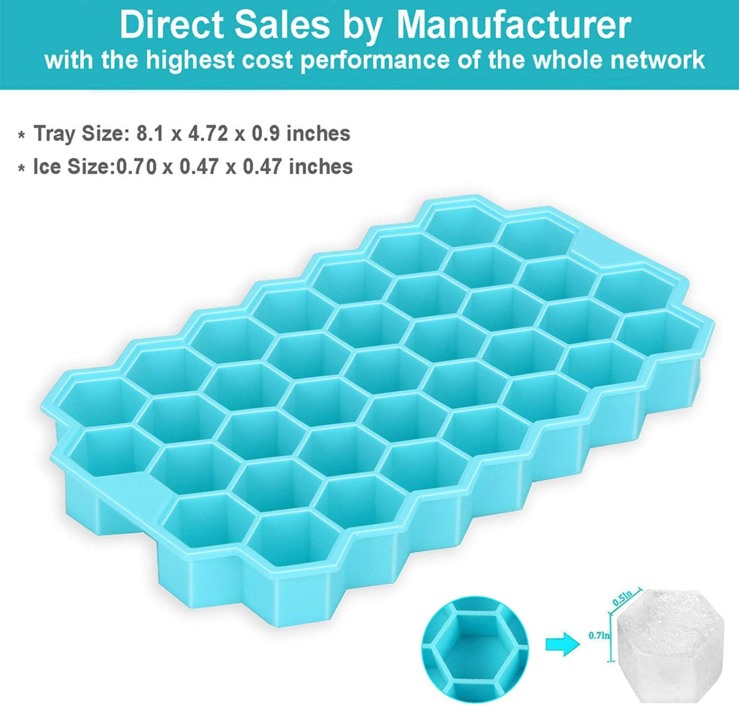 Ice Cube Tray with Lid, 2 Pack Ice Cube Trays for Freezer, Silicone Ice Cube Mold with Lid-37 Grid,Easy-Release Reusable 74 PCS Small Ice Cubes for Iced Coffee Cocktail Whisky Chocolate BPA Free