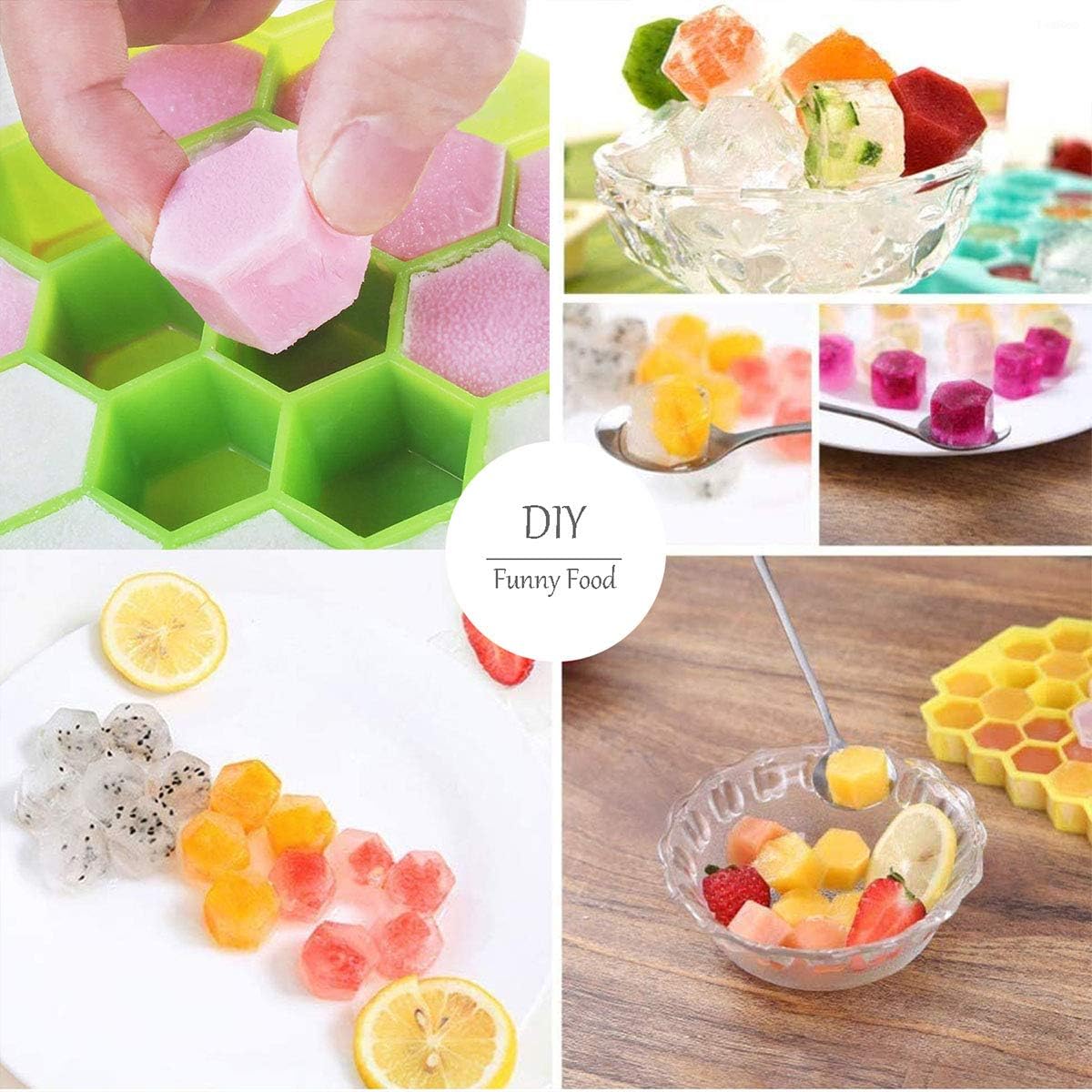 Ice Cube Tray with Lid, 2 Pack Ice Cube Trays for Freezer, Silicone Ice Cube Mold with Lid-37 Grid,Easy-Release Reusable 74 PCS Small Ice Cubes for Iced Coffee Cocktail Whisky Chocolate BPA Free