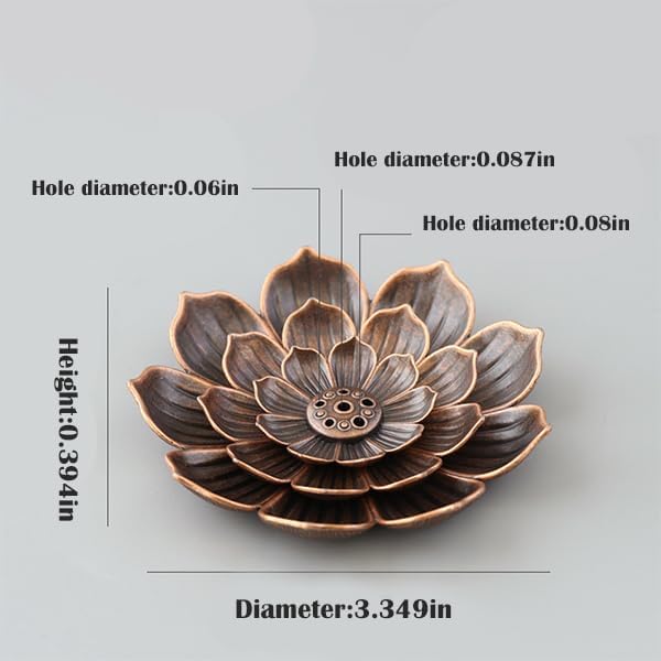 Incense Holder with Incense Stick Tray,Multi-Functional Incense Burner and Stick Holder Combo,Ash Holder (Bronze)