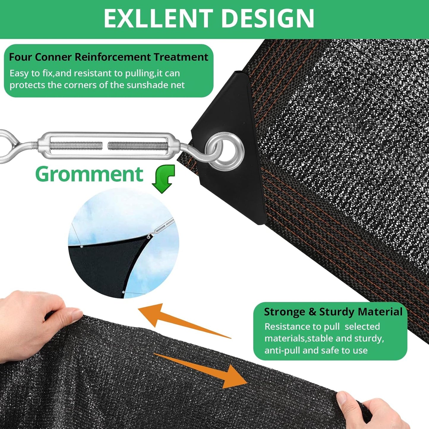 Garden 90% Shade Mesh Cloth,  10 x 20FT Sun Shade Net,Resistant Mesh Sun Shade Reinforced Grommets Shade Trap for Greenhouse,Plant,and Backyard Patio Sunshade,Pergola(Black-3x6m)
