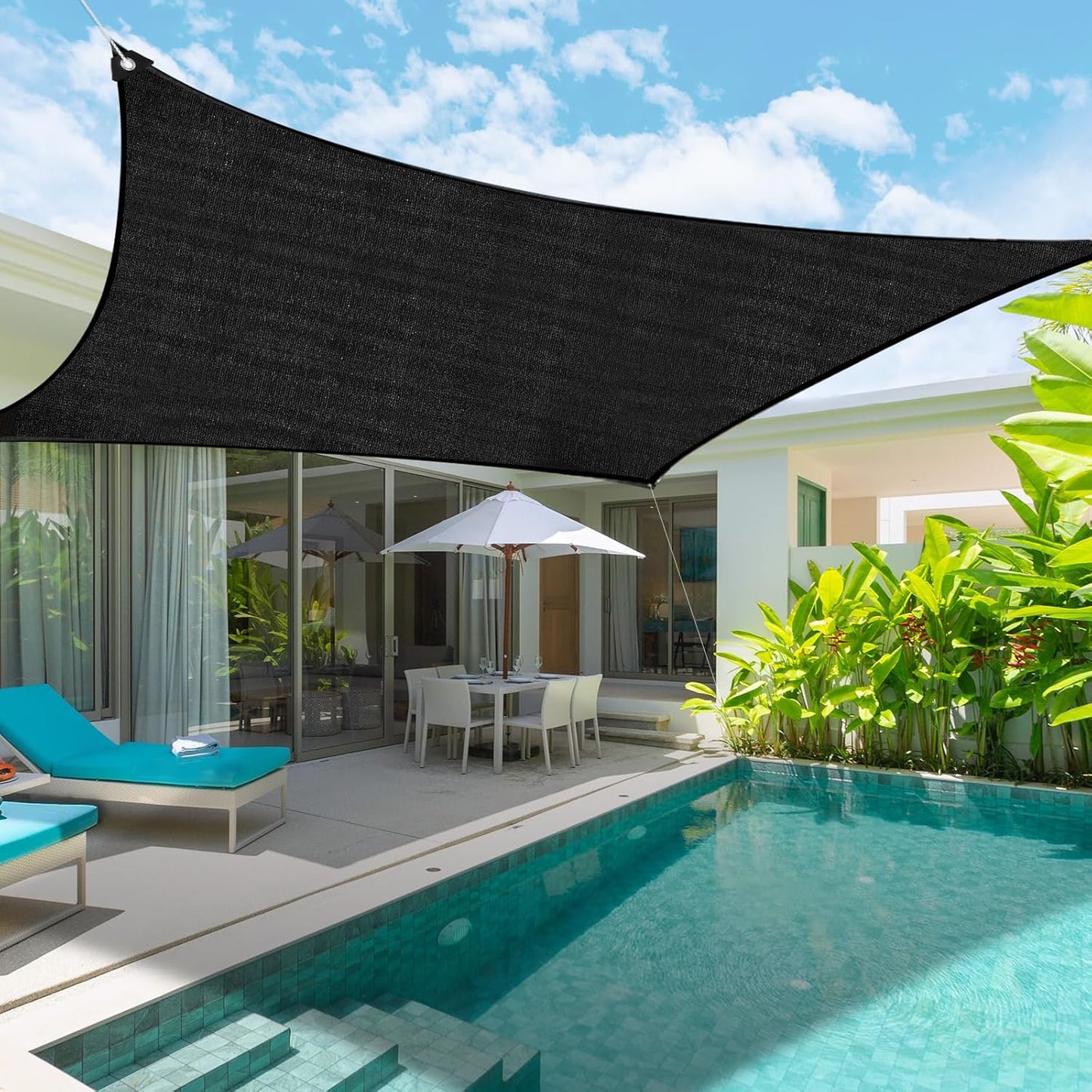 Garden 90% Shade Mesh Cloth,  10 x 20FT Sun Shade Net,Resistant Mesh Sun Shade Reinforced Grommets Shade Trap for Greenhouse,Plant,and Backyard Patio Sunshade,Pergola(Black-3x6m)
