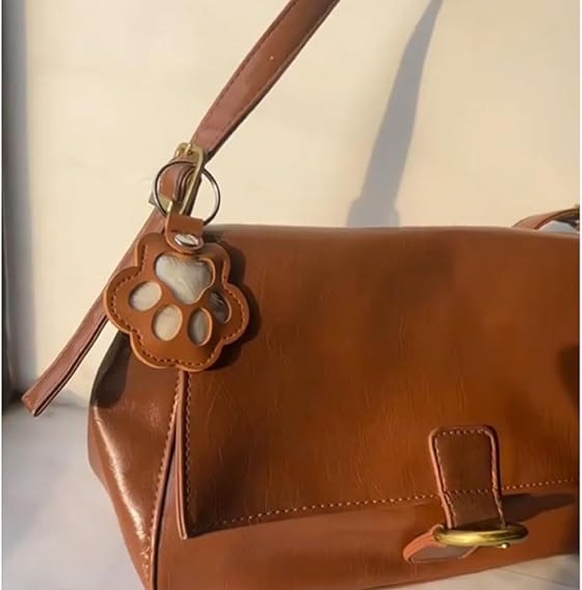 3pcs Leather Pet Memorial Keychain,Dog Hair Collector Keychain,Cat Paw Shaped Pet Memorial Gifts for Pet Parent (3PCS)