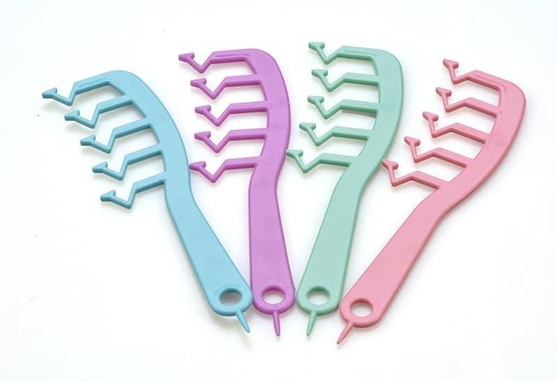 Z Shape Hair Slit Comb,Hair Fluffy Comb,Curly Bangs Styling Puff dressing, Curly Bangs Styling Volumizer Salon Women Home BarberSalon (A)