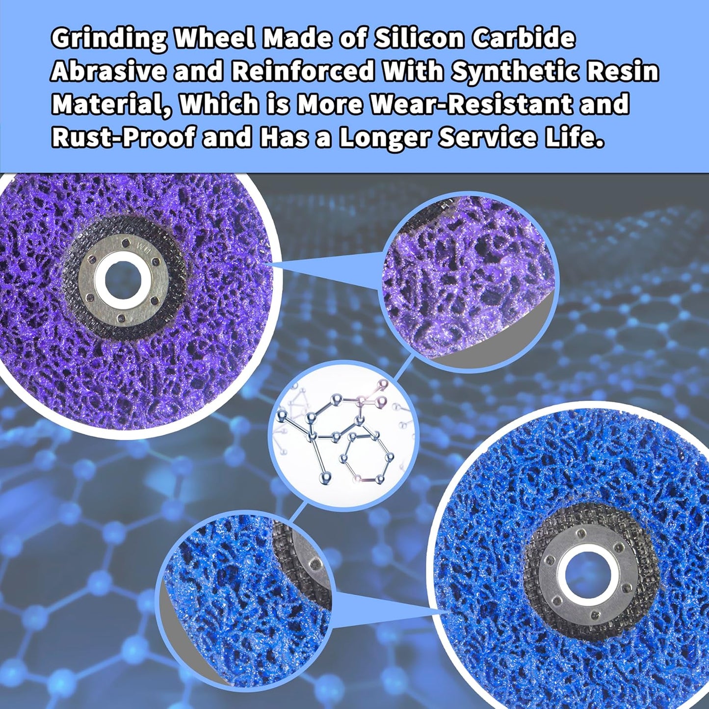 12 PCS Strip Discs 4"x 5/8" Stripping Wheel Suitable for Cleaning Angle Grinder to Remove Paint, Rust and Weld Oxidation(Blue&Purple)