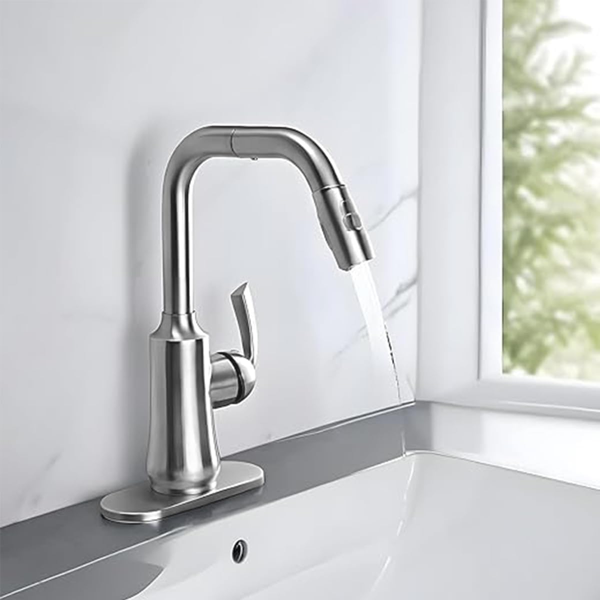 2PCS 6 inch Sink Faucet Hole Cover,Deck Plate Escutcheon for Kitchen Faucet,Sink Hole Cover,Plate for Bathroom Sink,Plumbing Cover Plates,Deck Plate for Pull Down Faucet:Stainless Steel (Chrome)