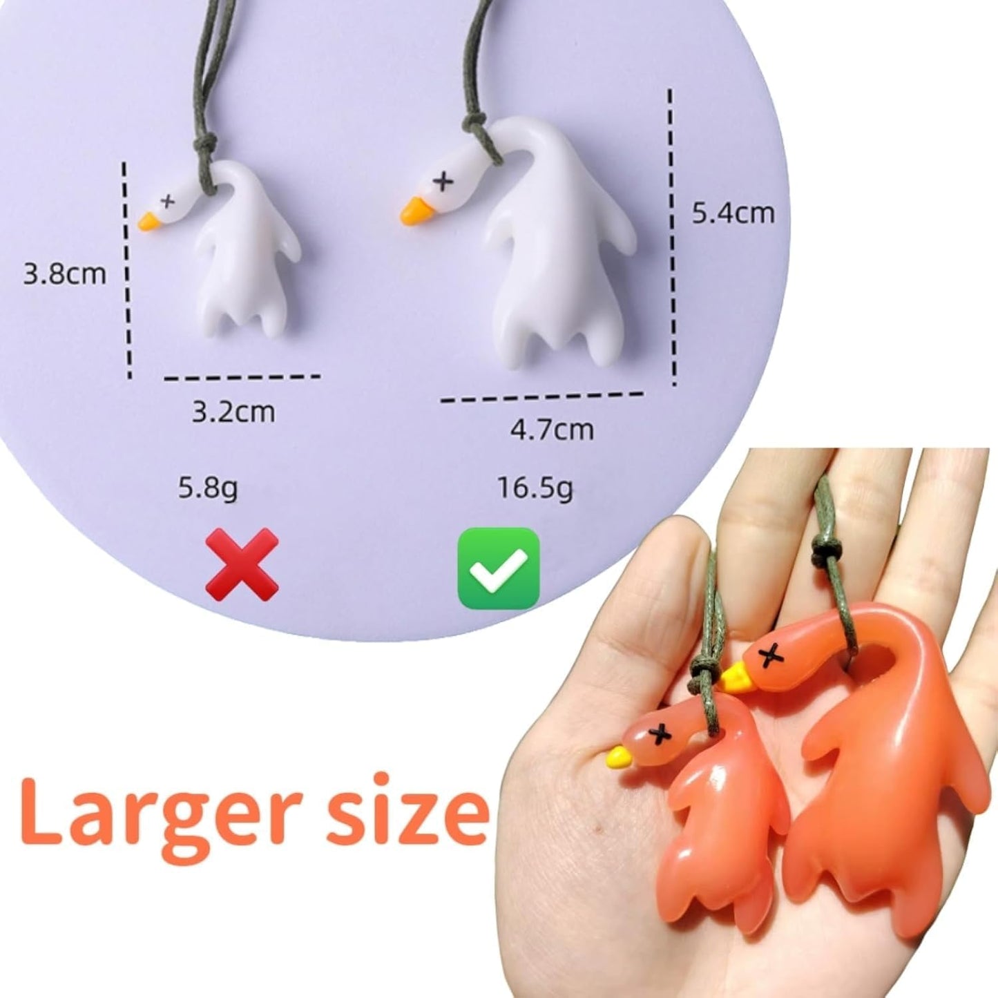 6 Pcs Duck Car Pendant, Violetfox Color-Changing Duck Sunscreen Tester UV Temperature Reminder, Funny Cute Roast Hanging Ornament for Car Mirror Bicycles Bags and Cellphones (Resin)