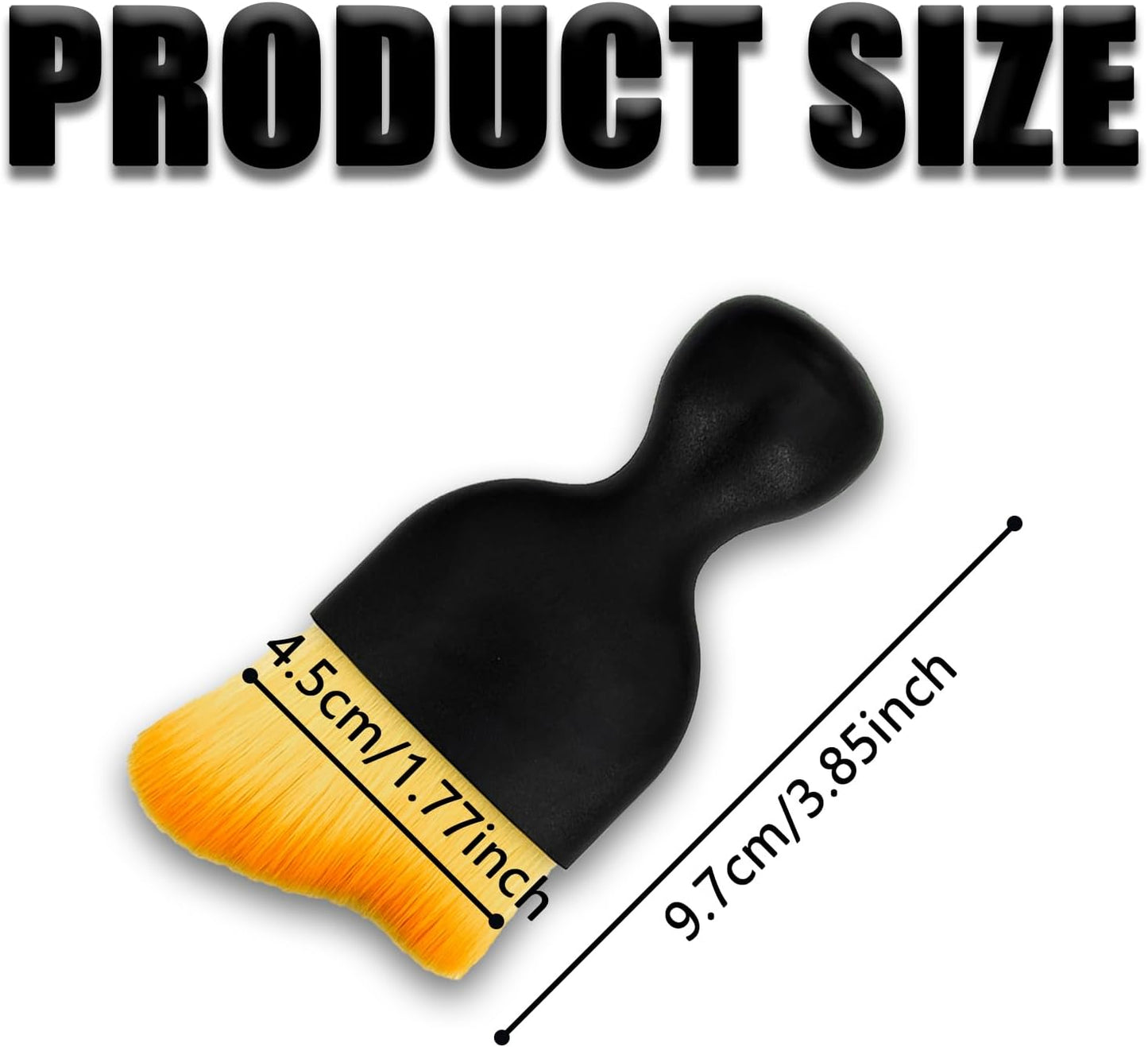Car Interior Detailing Brush, Ultra Soft Non-Scratch Dust Brush, Car Interior Cleaning Tool for Cleaning Panels, Air Vent, Leather (Yellow)