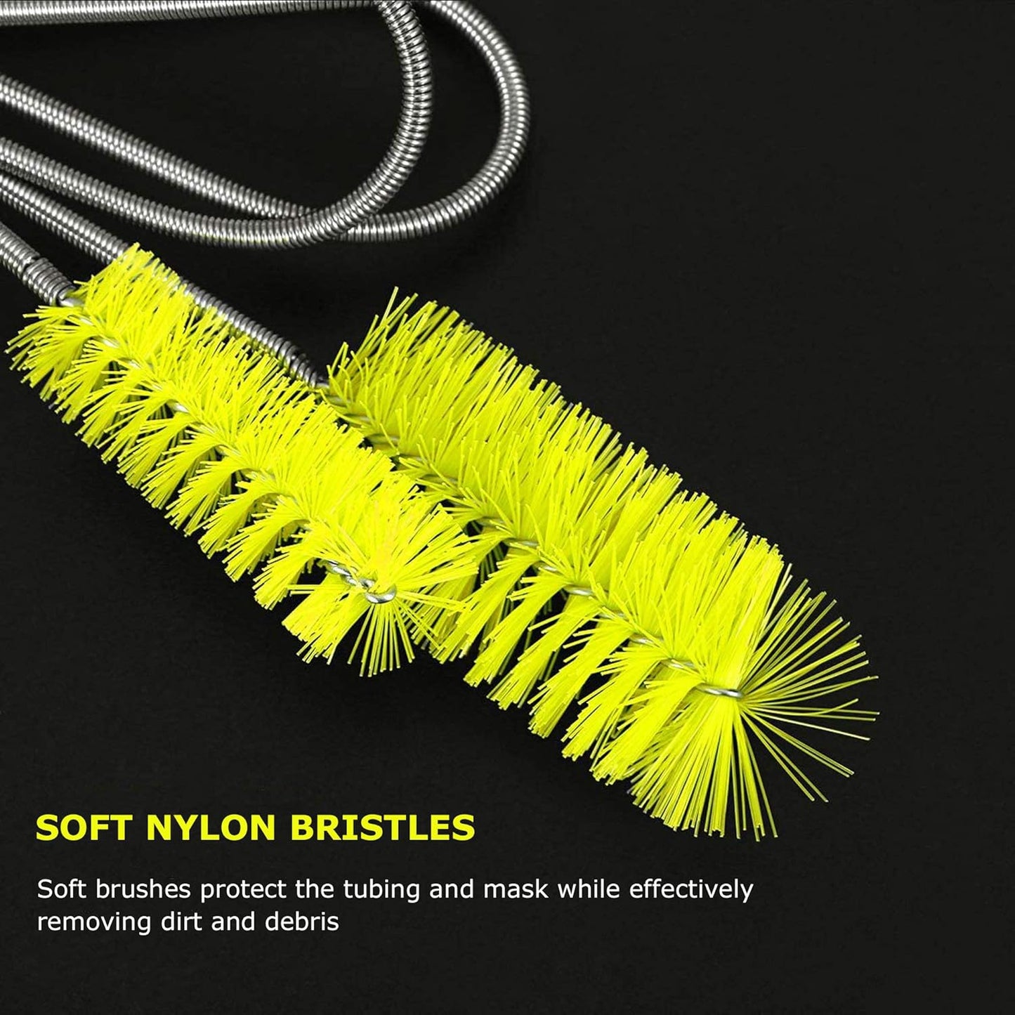 CPAP Tube Cleaning Brush-7 Feet Flexible + 7 Inches Handy Stainless Steel Wire Bristle Brush- Fits for Standard 22mm Diameter Tubing
