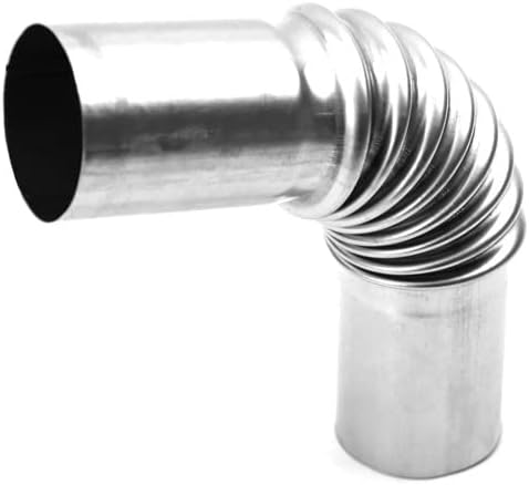 13cm Stainless Steel Bent Threaded Corrugated Exhaust Pipe Connector Durable Heat Resistant Rust Proof Design for Efficient Exhaust Systems Ideal for Automotive (2pcs)