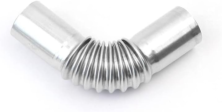 13cm Stainless Steel Bent Threaded Corrugated Exhaust Pipe Connector Durable Heat Resistant Rust Proof Design for Efficient Exhaust Systems Ideal for Automotive (2pcs)