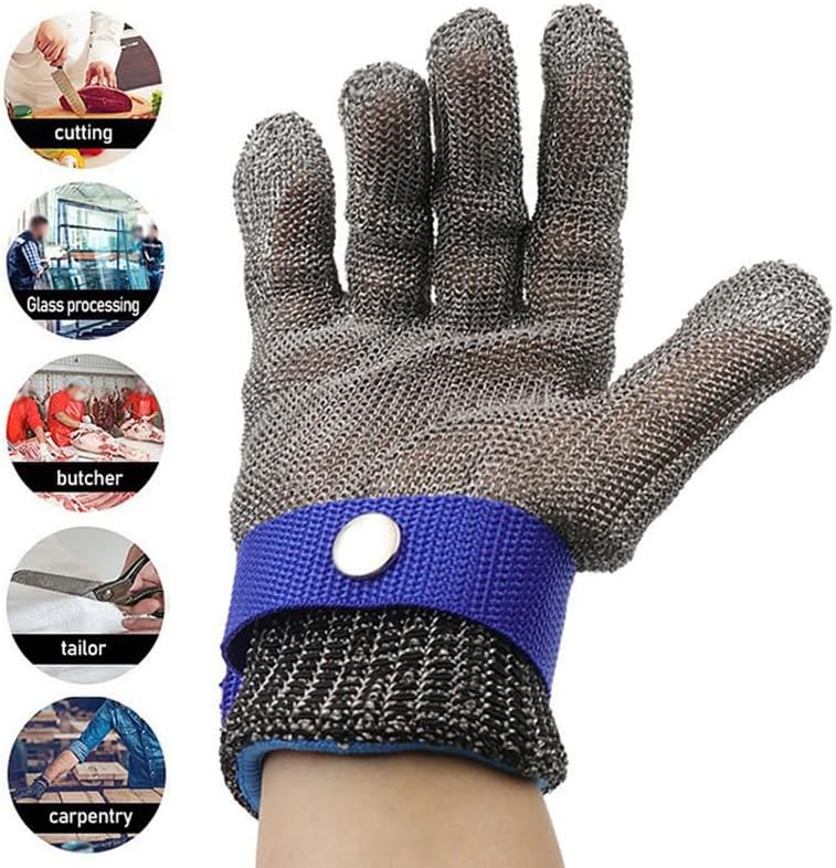 Stainless Steel Metal Anti-Cut Gloves Durable Cut Resistant Work Gloves for Kitchen Construction Industrial Use Ideal for Chefs Handymen Safety