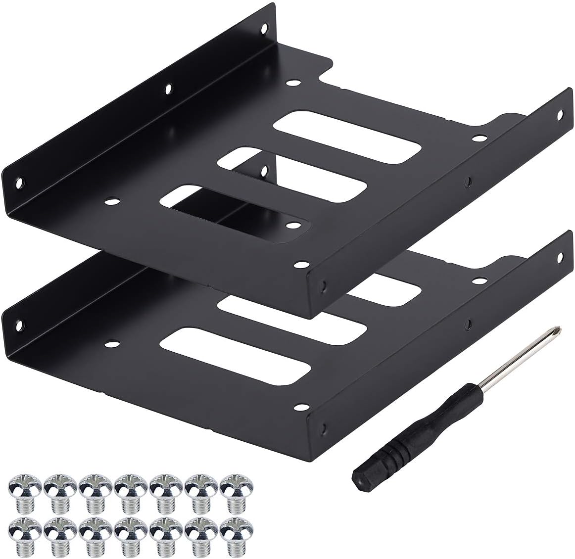 SSD Mounting Bracket 2Pack, 2.5'' SSD HDD to 3.5" Metal Mounting Adapter Hard Drive Holder for PC