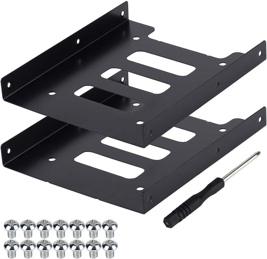 SSD Mounting Bracket 2Pack, 2.5'' SSD HDD to 3.5" Metal Mounting Adapter Hard Drive Holder for PC