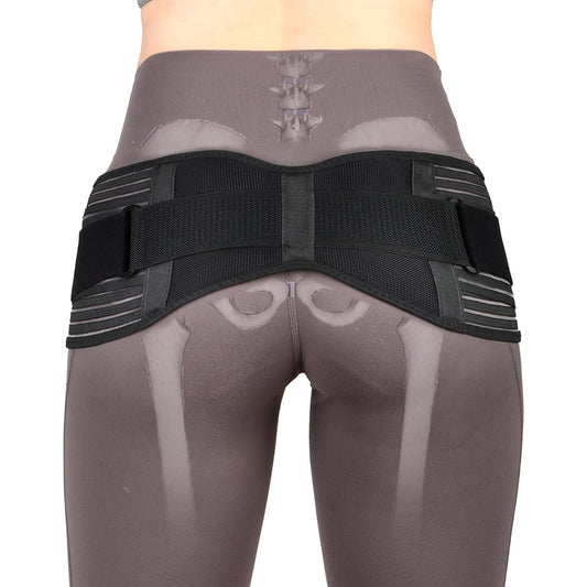 Sacroiliac SI Joint Hip Belt for Sciatica, Lower Back, Leg & Pelvic Pain Relief - Adjustable Sacroiliac Belt Support Brace for Women and Men (Black)