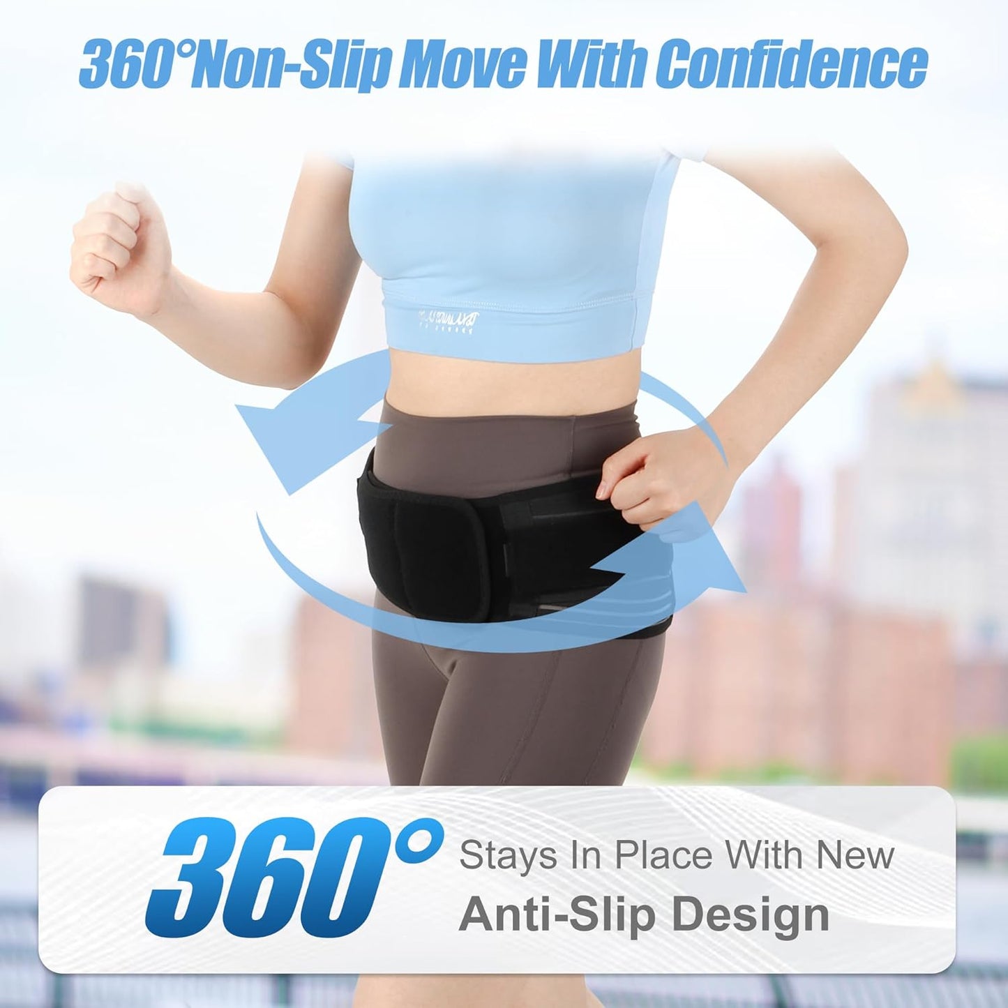 Sacroiliac SI Joint Hip Belt for Sciatica, Lower Back, Leg & Pelvic Pain Relief - Adjustable Sacroiliac Belt Support Brace for Women and Men (Black)