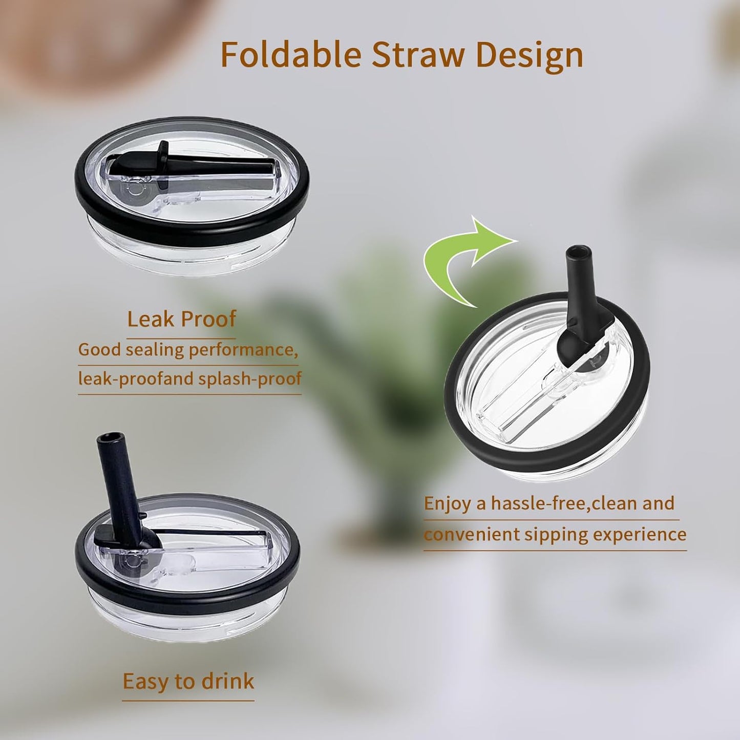40 oz Flip Straw Lid Replacement for Stanley Tumbler, 2 Pack Spill Proof Leakproof Tumbler Lid Fit for Stanley Quencher H2.0 Cup Adventure Quencher, No Spill Cup Lids Covers with Straw- Cream