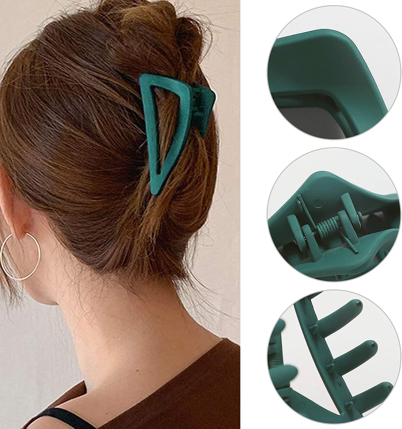 Hair Claw Clips Girls Women Nonslip French Matte Claw Clip for Thin Hair Curly Straight Long Hair - 6 Packs / Set