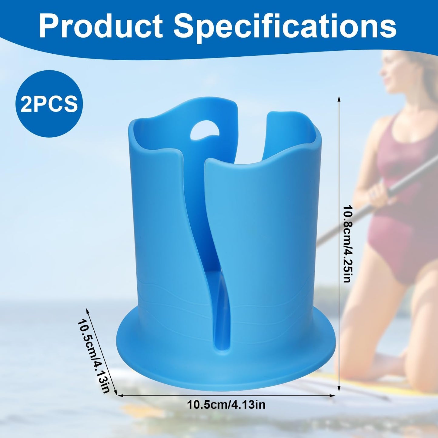 2pcs Paddle Board Cup Holder, Universal Kayak Drink Holder Multifunctional Anti-Toppling Paddleboard Cup Holder Surfboard Water Bottle Holder for Outdoor Fishing Boat Kayak Accessories