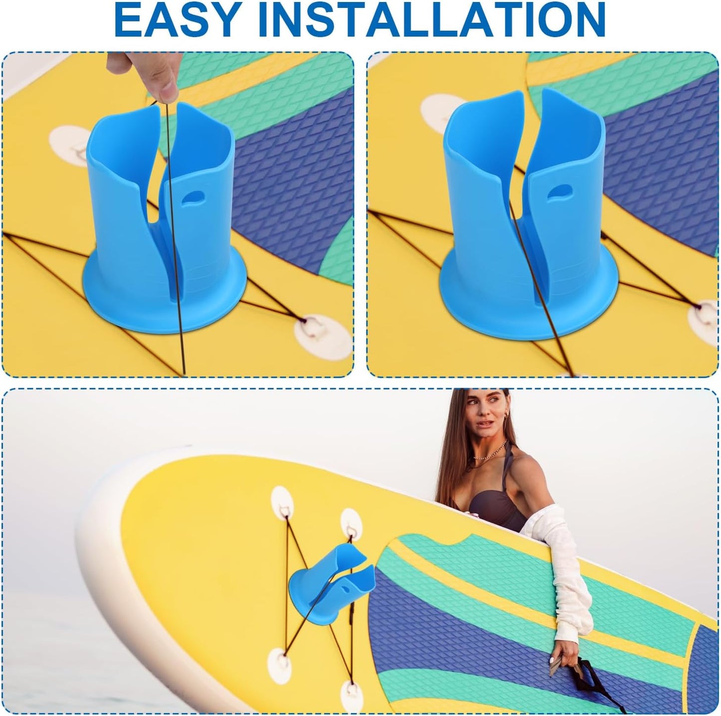 2pcs Paddle Board Cup Holder, Universal Kayak Drink Holder Multifunctional Anti-Toppling Paddleboard Cup Holder Surfboard Water Bottle Holder for Outdoor Fishing Boat Kayak Accessories